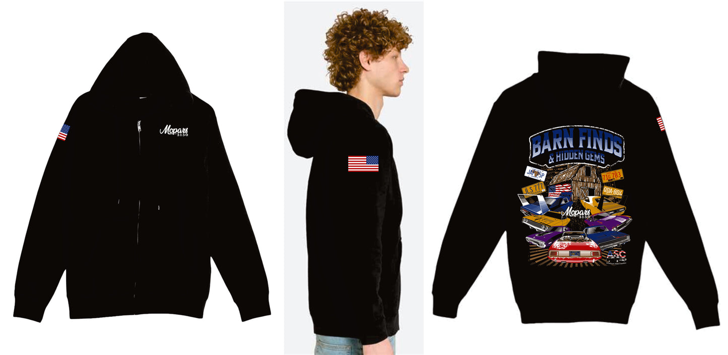 New Barn Find Zip Up Hoodies!