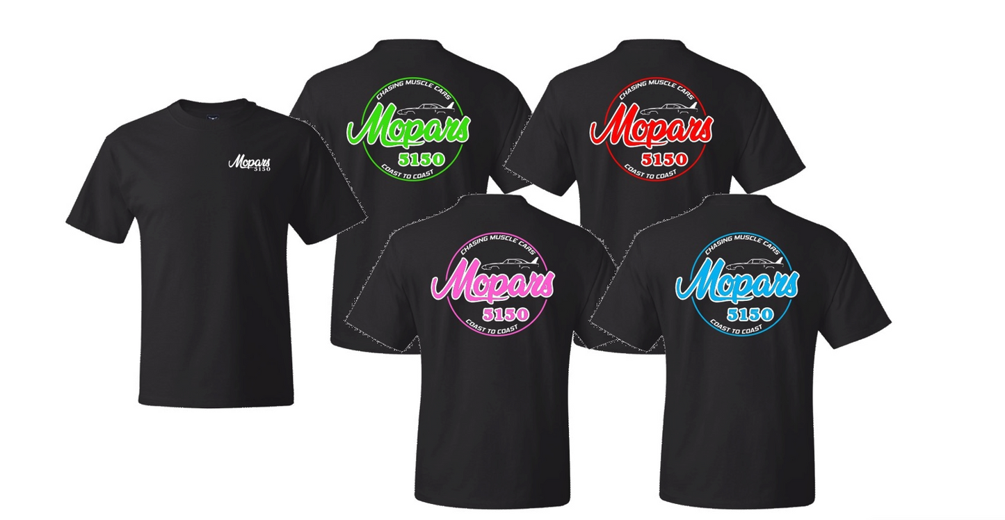 Black w/ Green Design Short Sleeve Chasing Muscle Cars T Shirt
